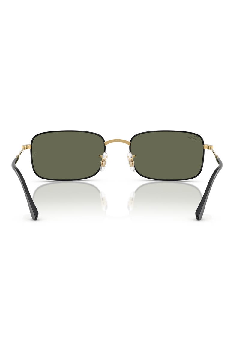 61mm Polarized Rectangular Sunglasses, Alternate, color, BLACK
