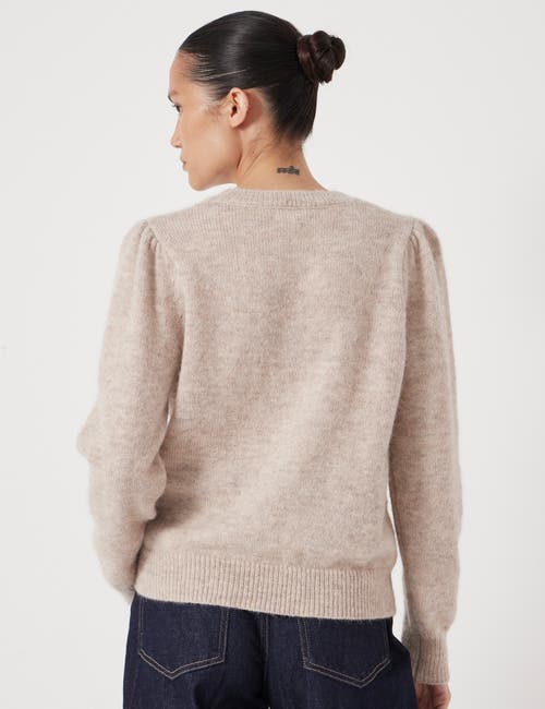 Hush Gathered Shoulder Wool Blend Sweater In White