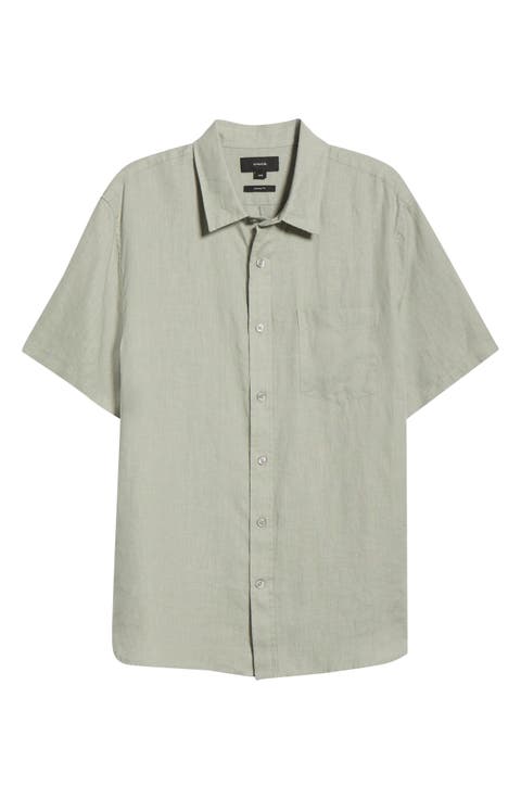 Classic Fit Short Sleeve Linen Shirt