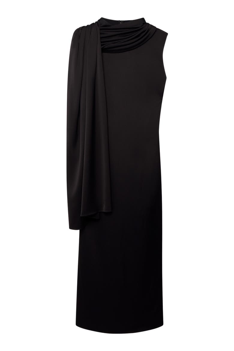 Scarf Dress, Alternate, color, BLACK
