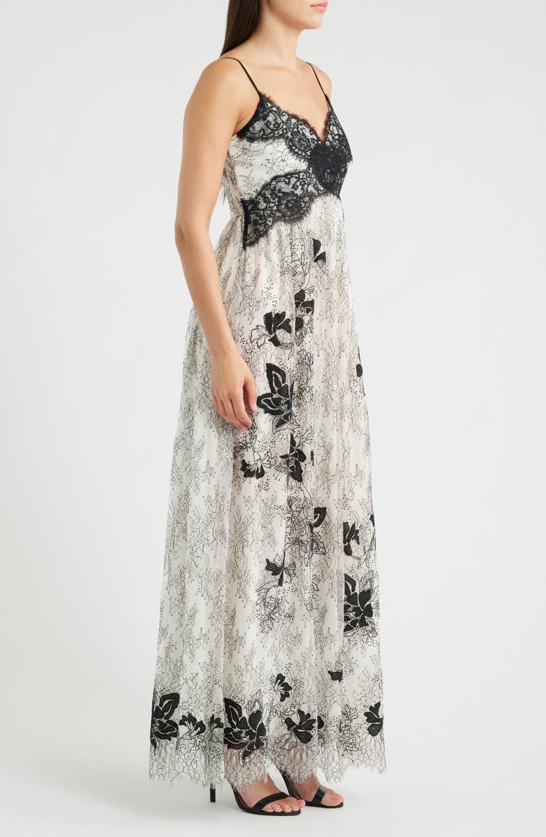 KOBI HALPERIN Cory Lace Sleeveless Maxi Dress, Alternate, color, White/ Black