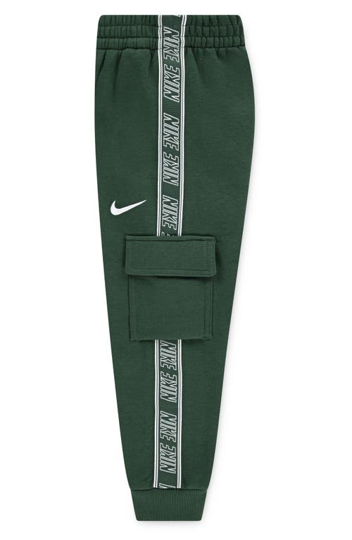 Nike Kids' Logo Taping Hoodie & Cargo Joggers Set In Green