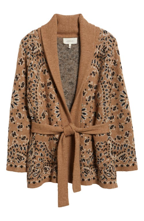 The Great . The Bandana Shawl Collar Cardigan In Brown