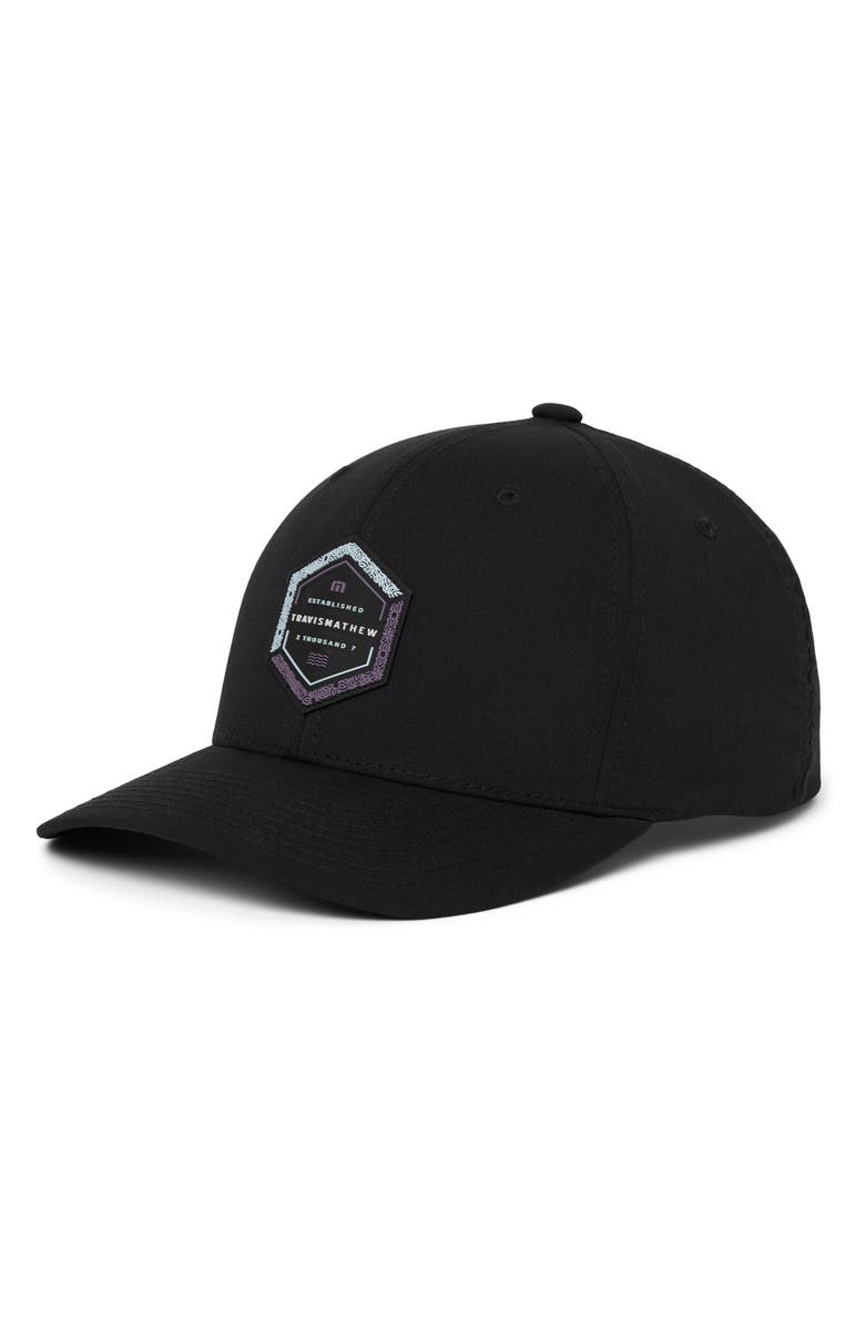 TravisMathew Word of Mouth Snapback Baseball Cap, Main, color, Black