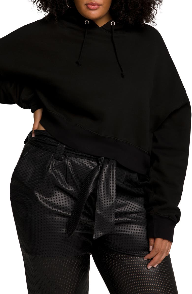 Good American Cool Crop Hoodie, Alternate, color, 