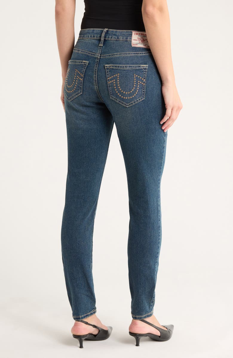 True Religion Jennie Stud Skinny Jeans, Alternate, color, Medium Amber Nights Wash
