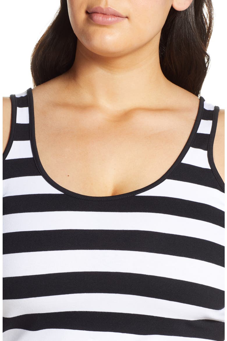 No Tuck Double Scoop Tank, Alternate, color, WHITE IZZY STRIPE