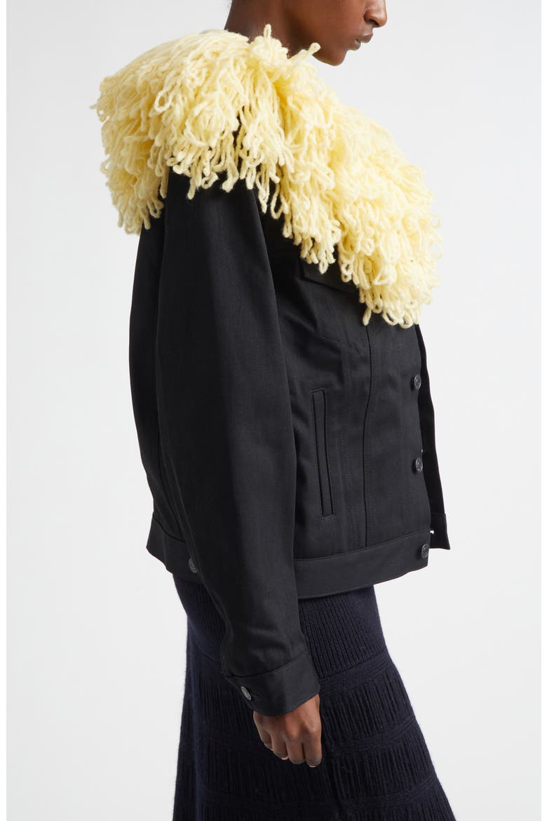 Wool Blend Fringe Collar, Alternate, color, BUTTER