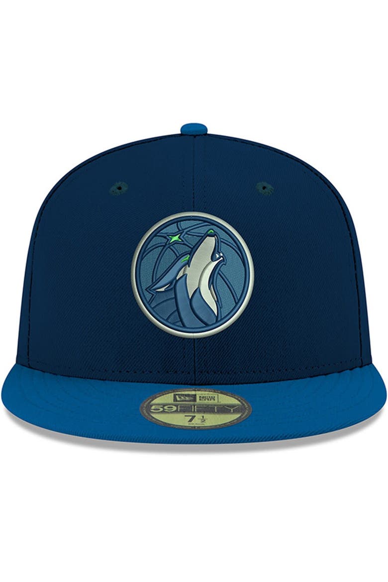 Men's New Era Navy Minnesota Timberwolves Official Team Color 2Tone 59FIFTY Fitted Hat, Alternate, color, Navy