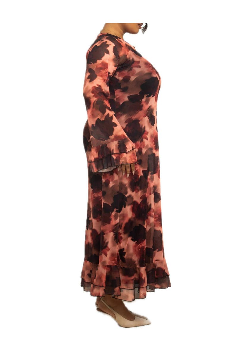 FASHION-SZN CURVE Long Sleeved Floral Mesh Maxi Dress, Alternate, color, 