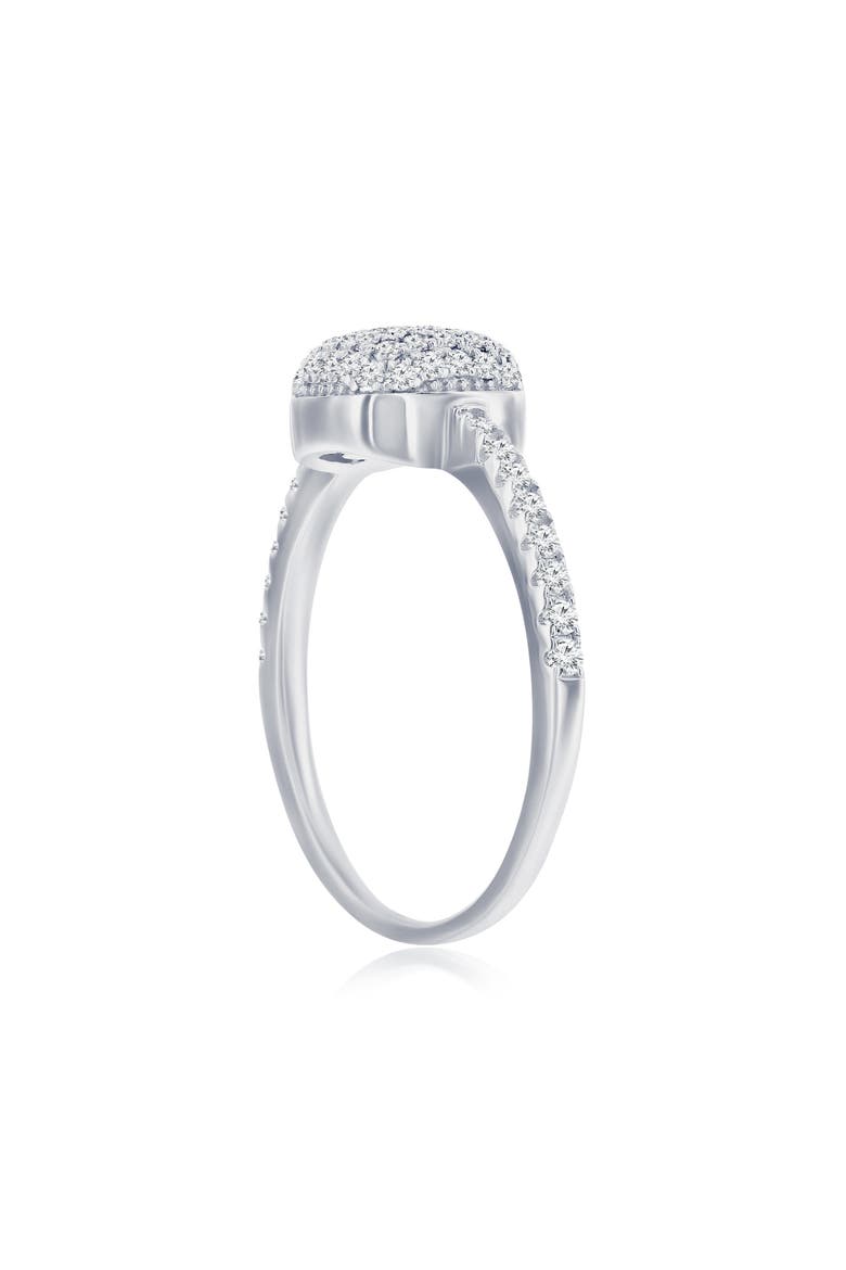 Square Pavé Cubic Zirconia Ring, Alternate, color, SILVER