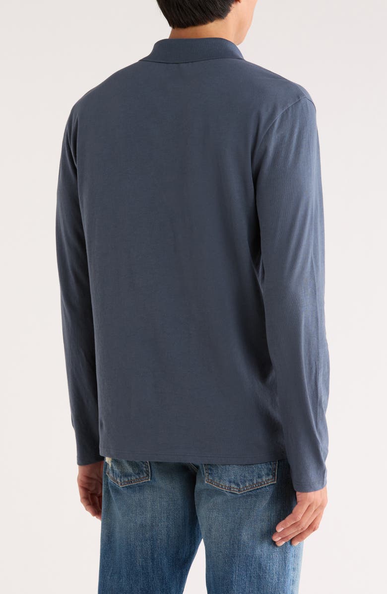 Vince Long Sleeve Knit Polo, Alternate, color, Venice Blue