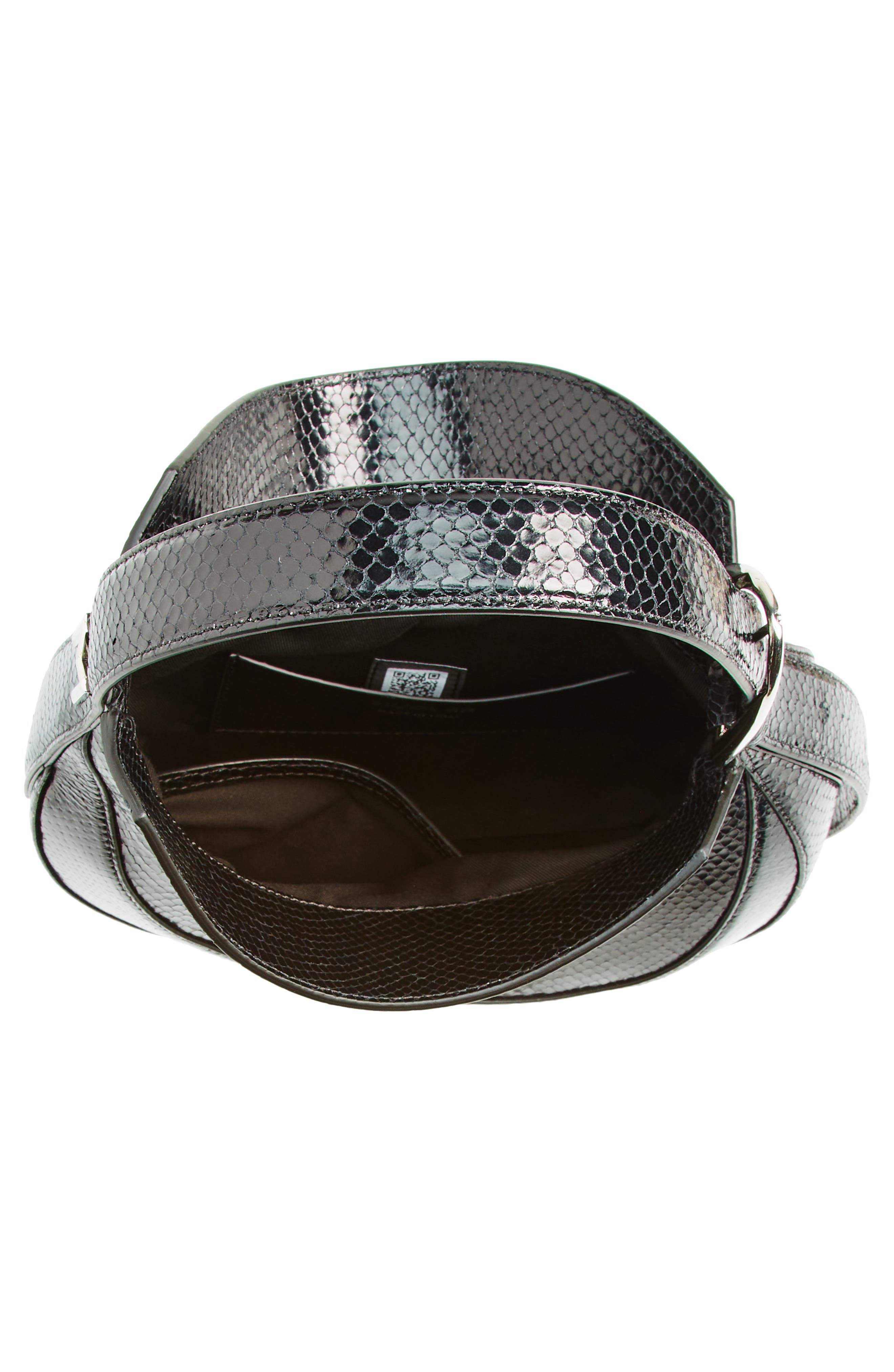 MUGLER Spiral Curve 02 Snakeskin Embossed Leather Shoulder Bag, Alternate, color, 