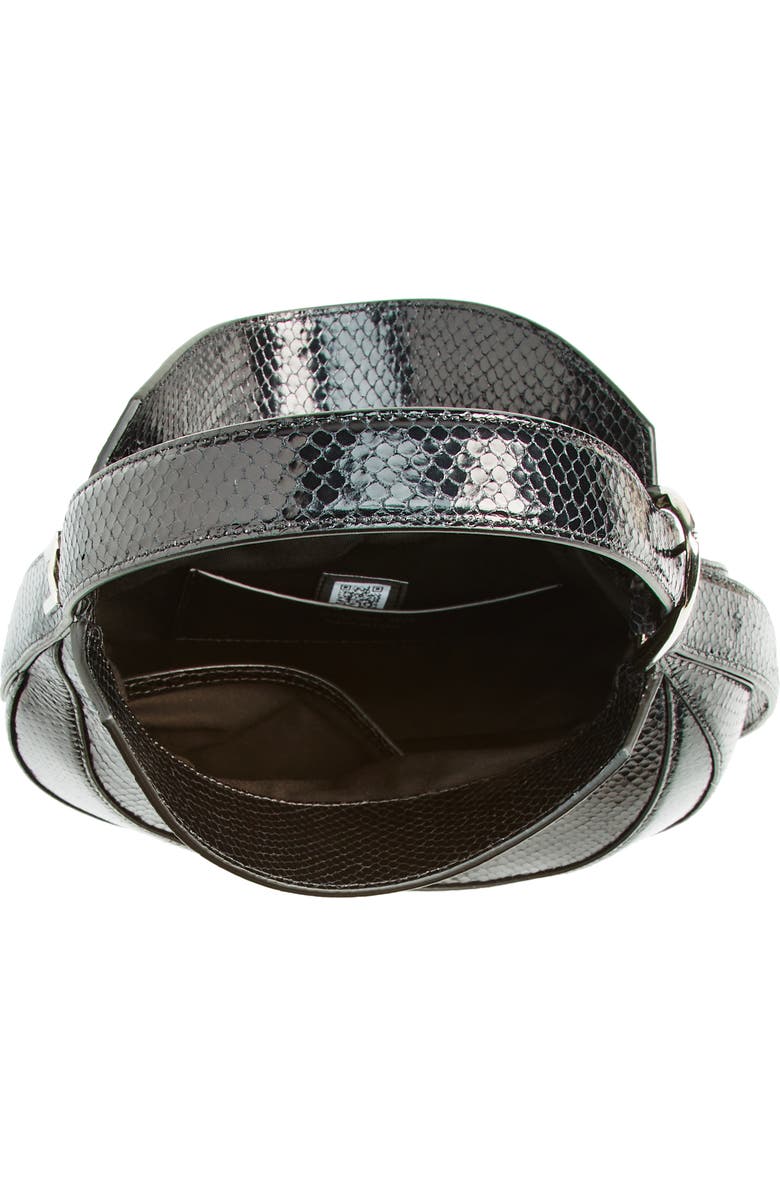 MUGLER Spiral Curve 02 Snakeskin Embossed Leather Shoulder Bag, Alternate, color,