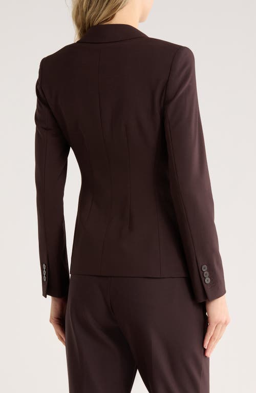 Theory Angled Stretch Wool Blazer In Brown