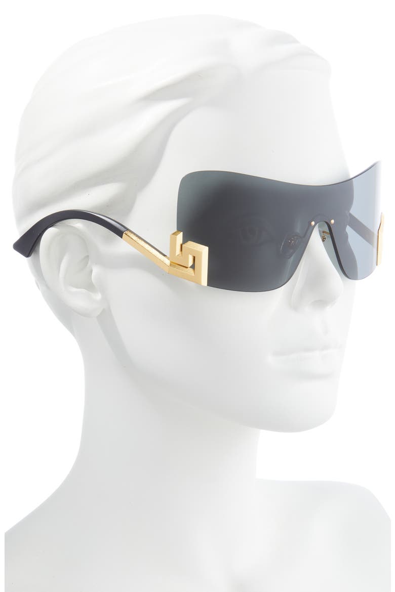40mm Irregular Shield Sunglasses, Alternate, color, GREY/ DARK GREY