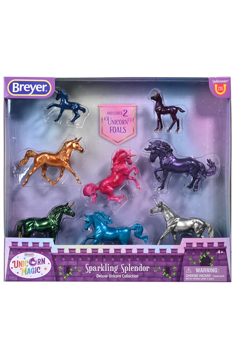 Breyer Horses Stablemates Series Sparkling Spendor Deluxe Unicorn Set, Main, color, Multicolored