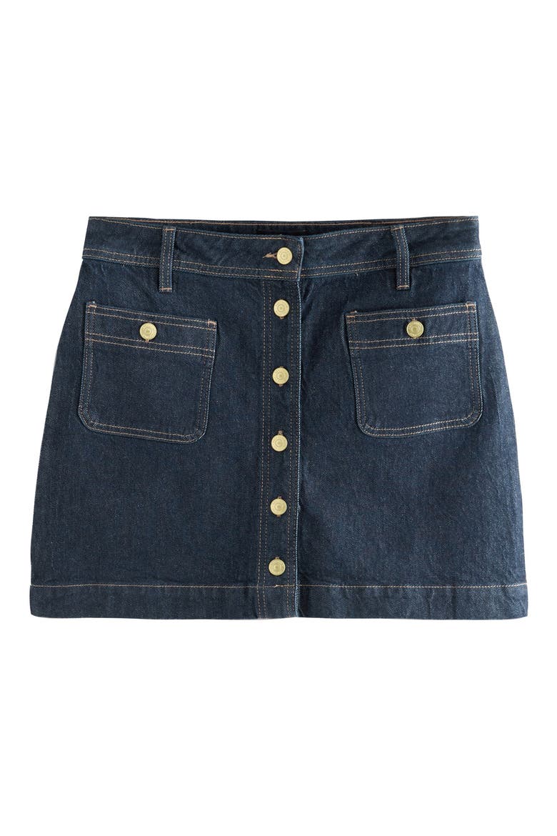 Patch Pocket Denim Miniskirt, Alternate, color, BLUE