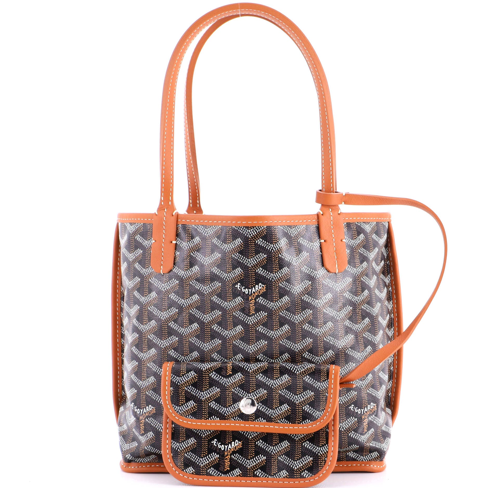Pre-Owned Goyard Anjou Reversible Tote Coated Canvas Mini, Alternate, color, Brown