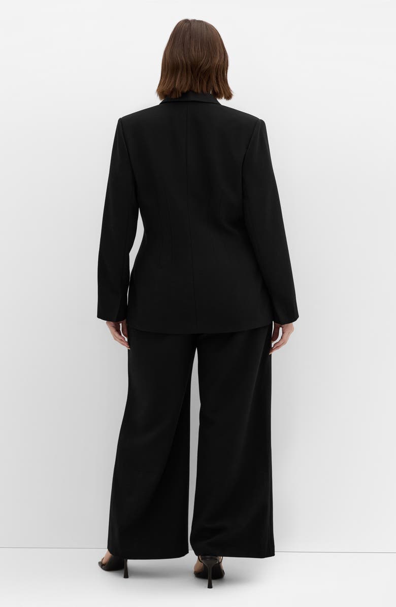 City Chic Alece Pleat Wide Leg Pants, Alternate, color, Black