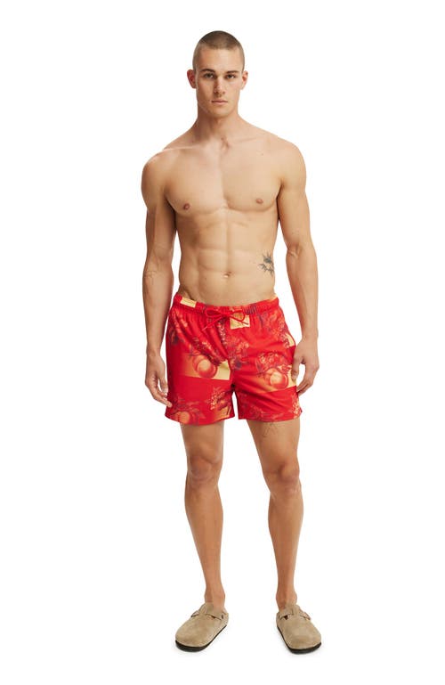 Shop Cotton On Stretch Swim Short In Red Fruits