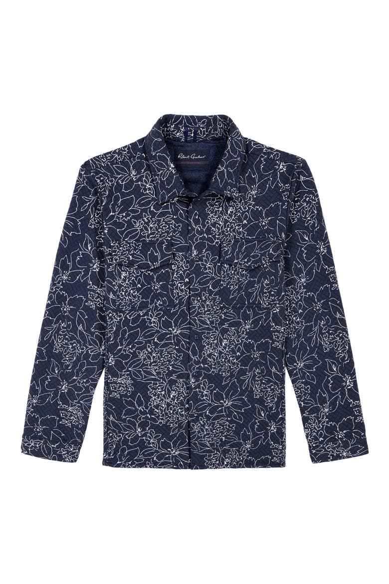 Kohan Quilted Knit Shirt Jacket, Alternate, color, NAVY