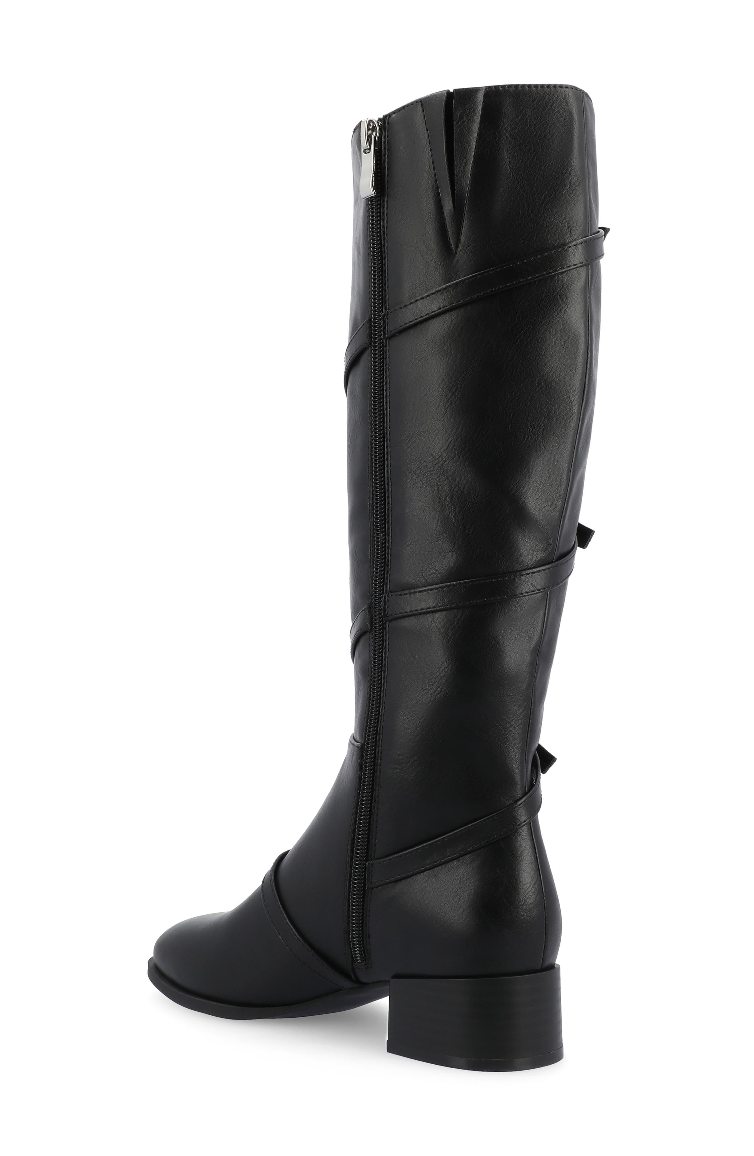 Journee Collection Elettra Buckle Knee High Boot, Alternate, color, Black
