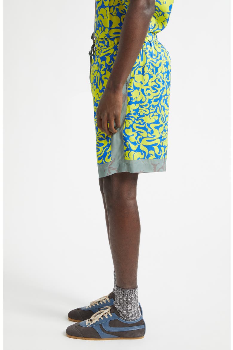 Piperi Mixed Print Drawstring Shorts, Alternate, color, YELLOW
