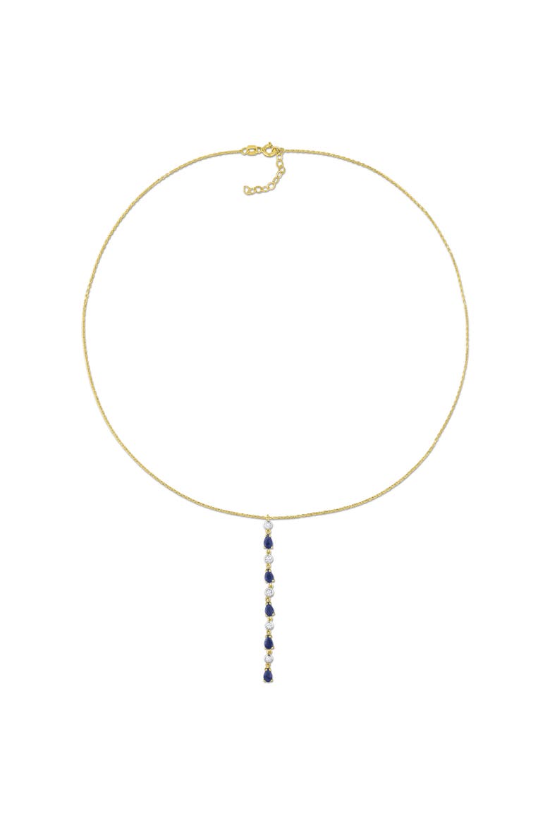 Sapphire & Diamond Lariat Necklace 14k, Alternate, color, Sapphire