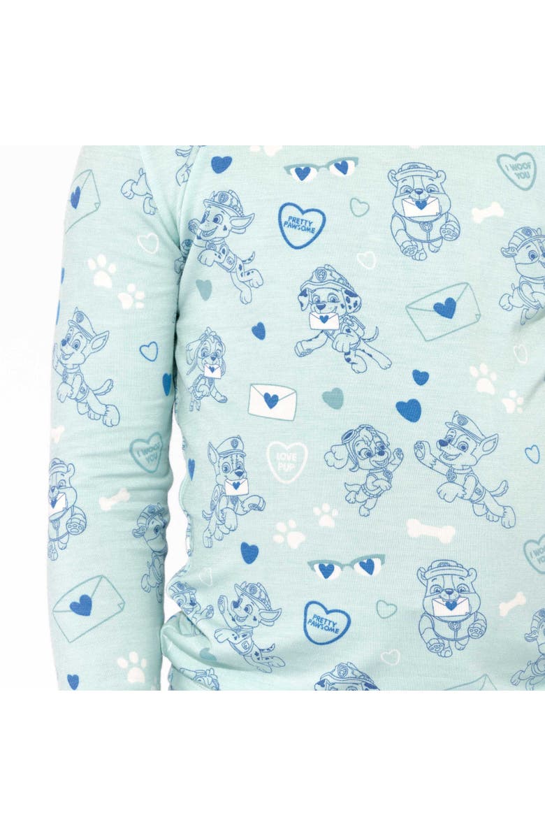 Bellabu Bear Kids' PAW Valentine Blue Set of 2 Piece Pajamas, Alternate, color, Paw Valentine Blue