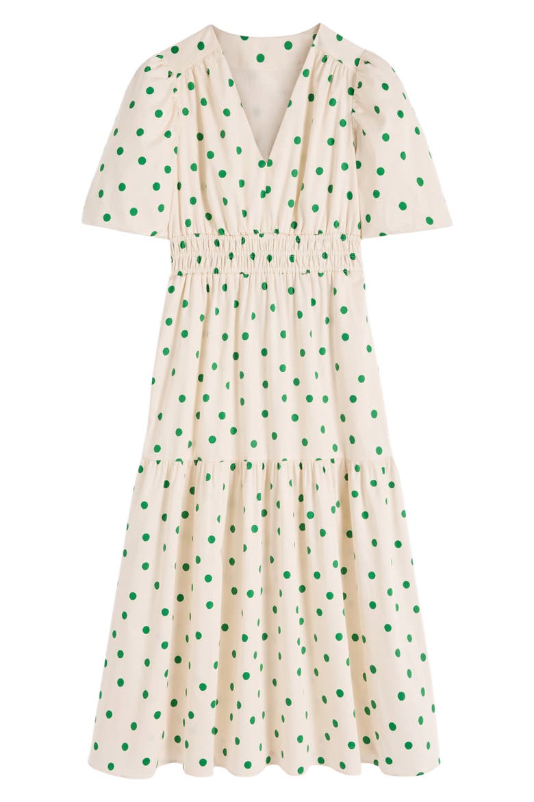 Irene Polka Dot Print Midi Dress, Alternate, color, PAPYRUS, PAINTED DOT SPACED