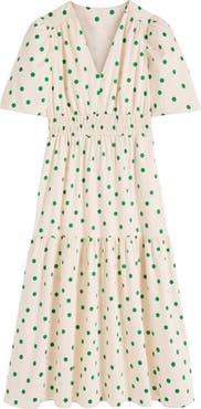 Boden Irene Polka Dot Print Midi Dress