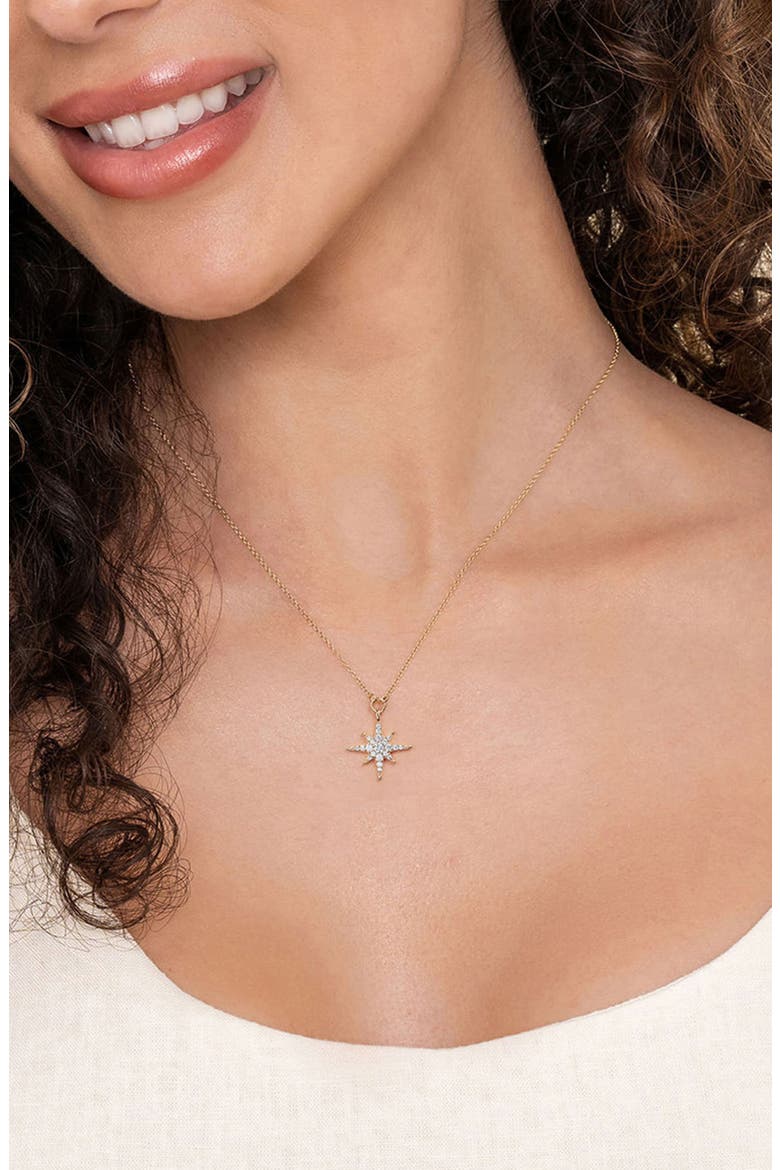 Diamond Starburst Pendant Necklace, Alternate, color, GOLD