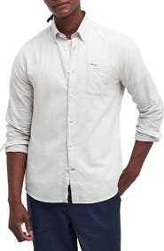 Barbour Nelson Tailored Fit Solid Linen & Cotton Button-Down Shirt
