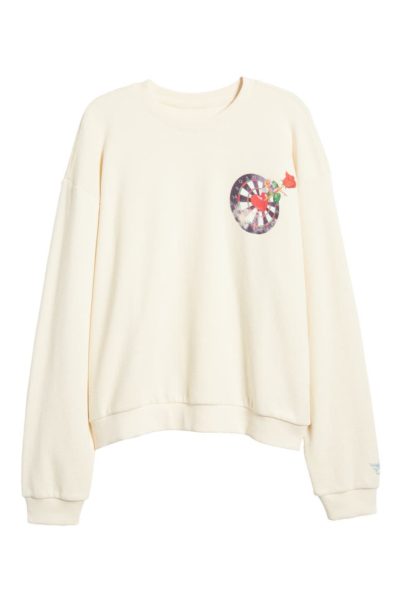 Bullseye Kara Cotton Graphic Sweatshirt, Alternate, color, BEIGE