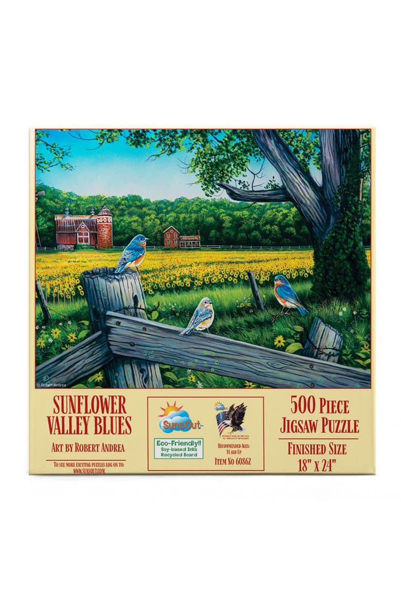 Sunflower Valley Blues 500 piece Jigsaw Puzzle for Adults, Alternate, color, Multicolor