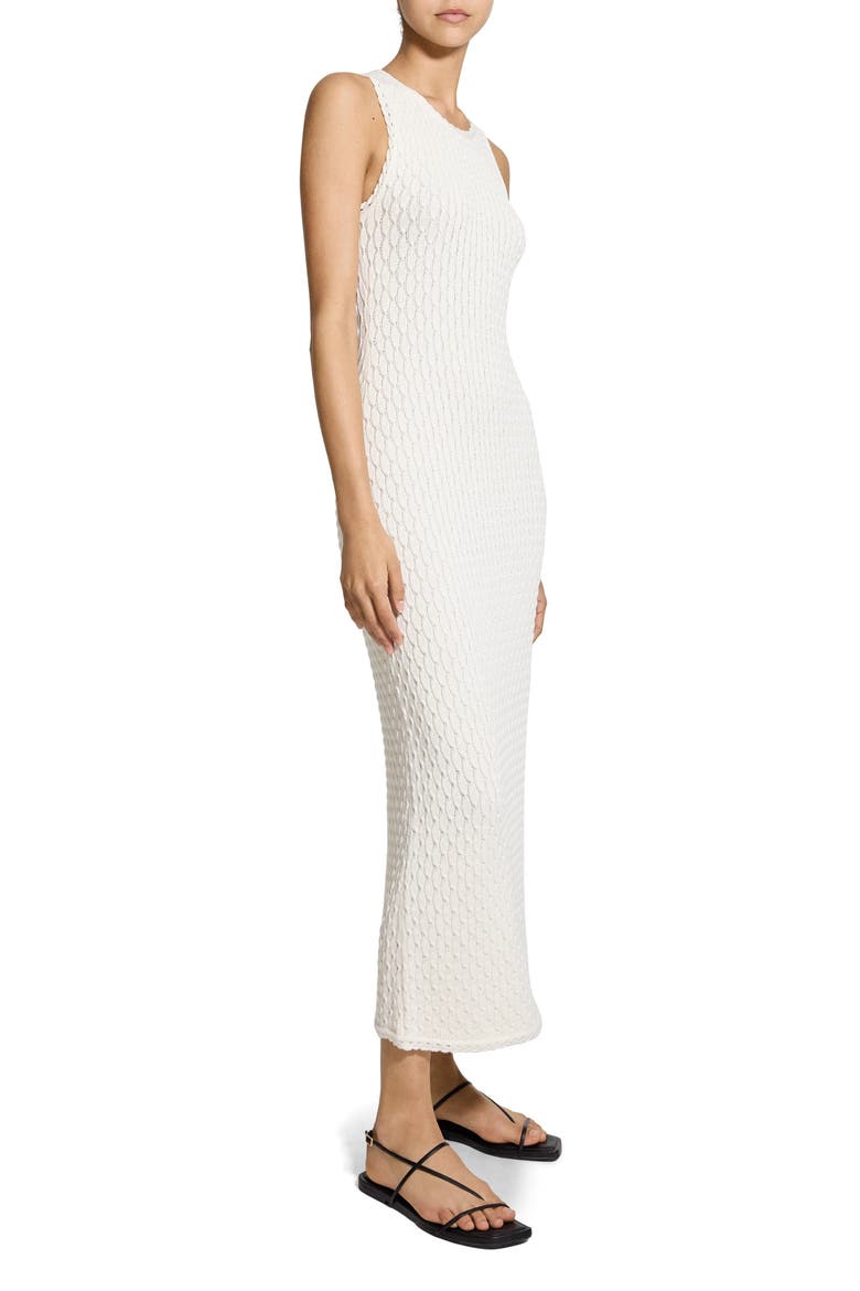 Orchard Texture Sleeveless Organic Cotton Knit Maxi Dress, Alternate, color, IVORY