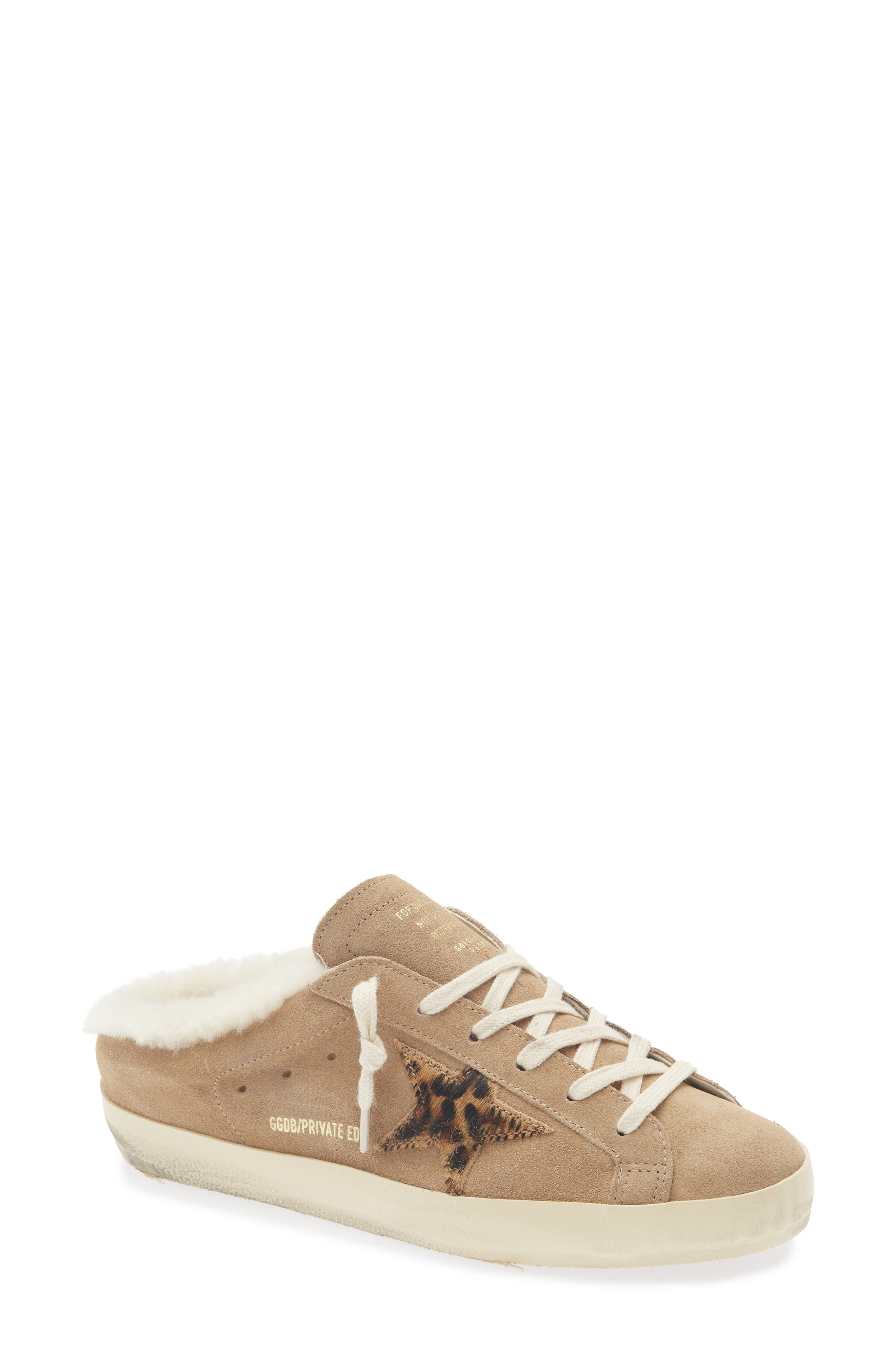 Superstar Genuine Shearling Mule, Main, color, WARM BEIGE/ LEO