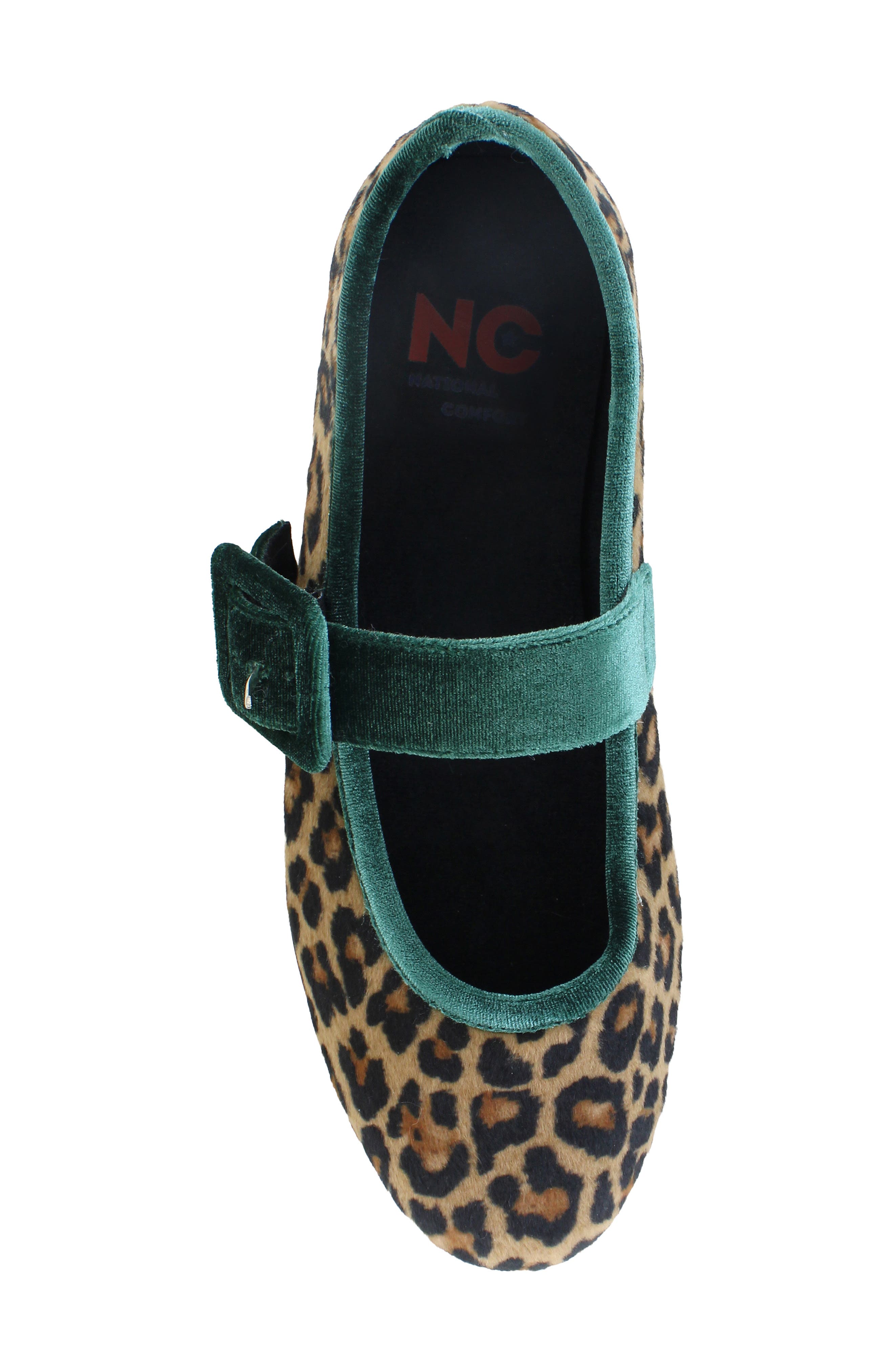 Animal Print Mary Jane Flat, Alternate, color, LEOPARD FABRIC