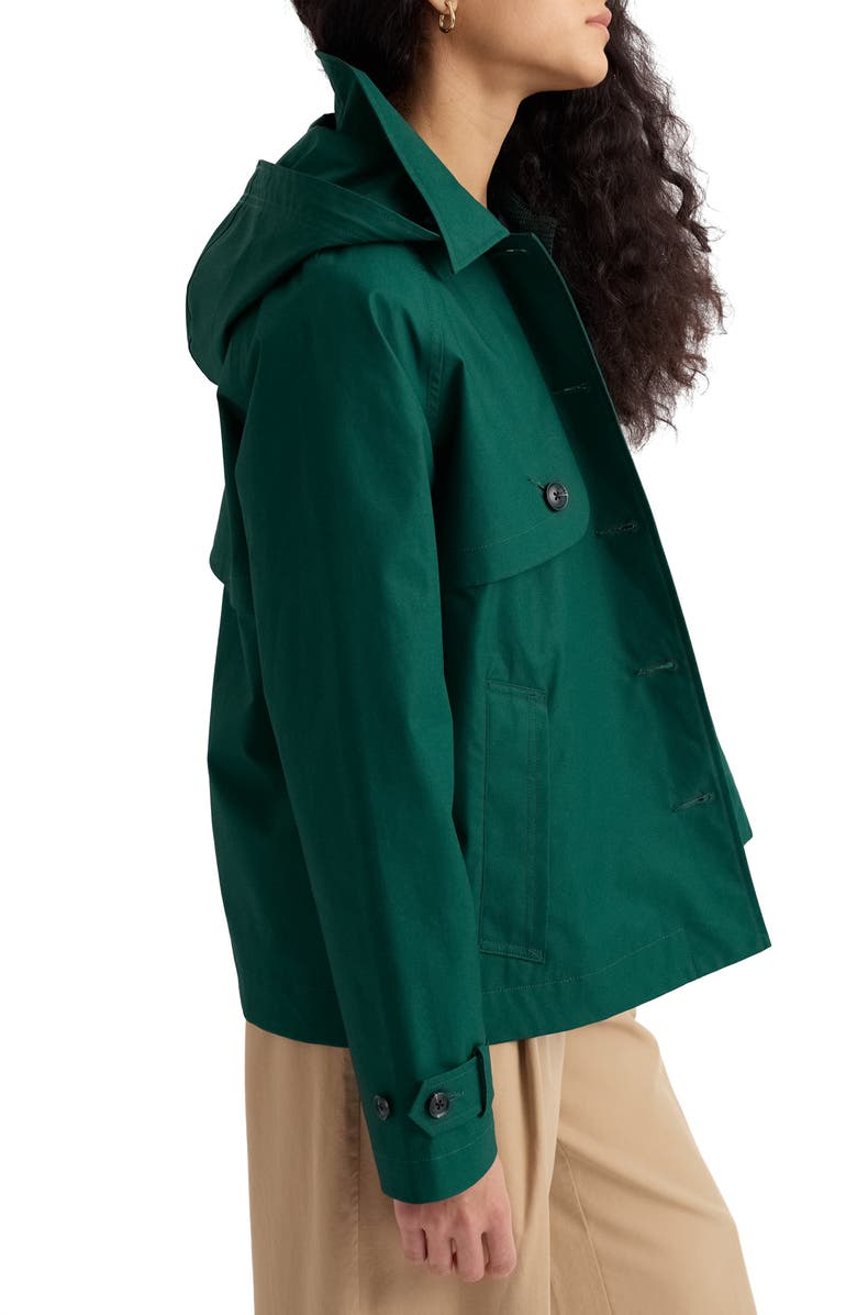 Seasalt Cornwall Neap Tide Waterproof Organic Cotton Jacket with Removable Hood, Alternate, color, Watson Green