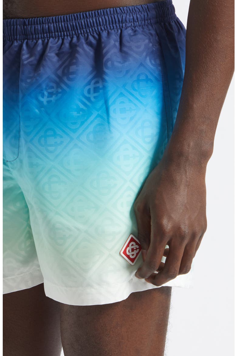 Gradient Monogram Swim Trunks, Alternate, color, MONOGRAM SWIM