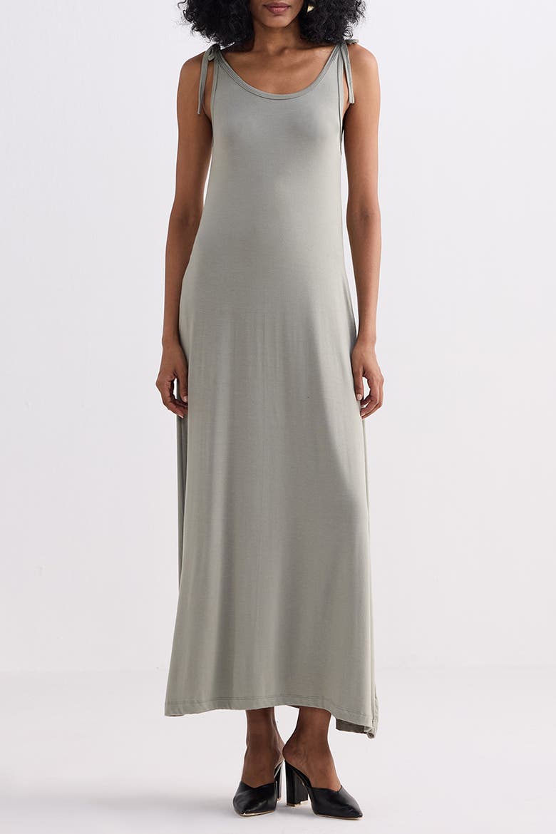 Tie-Detail Maxi Dress, Main, color, Light Olive