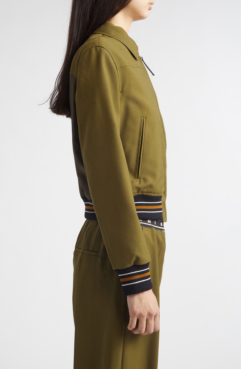 Marni Virgin Wool Bomber Jacket, Alternate, color, 00V51dusty Olive