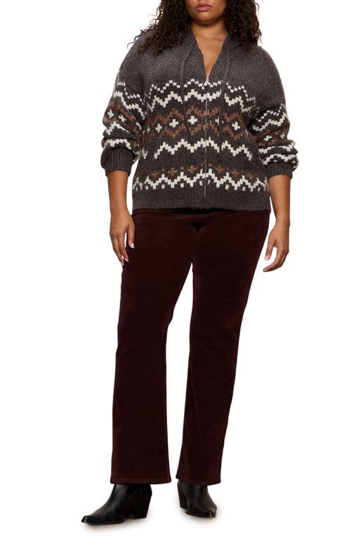 Sanctuary Fair Isle Zip-up Sweater Hoodie In Multi