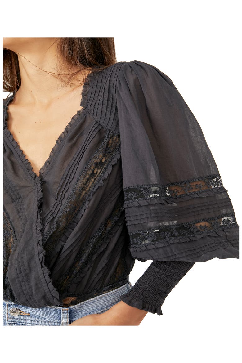 The Eloise Smocked Bodysuit, Alternate, color, BLACK