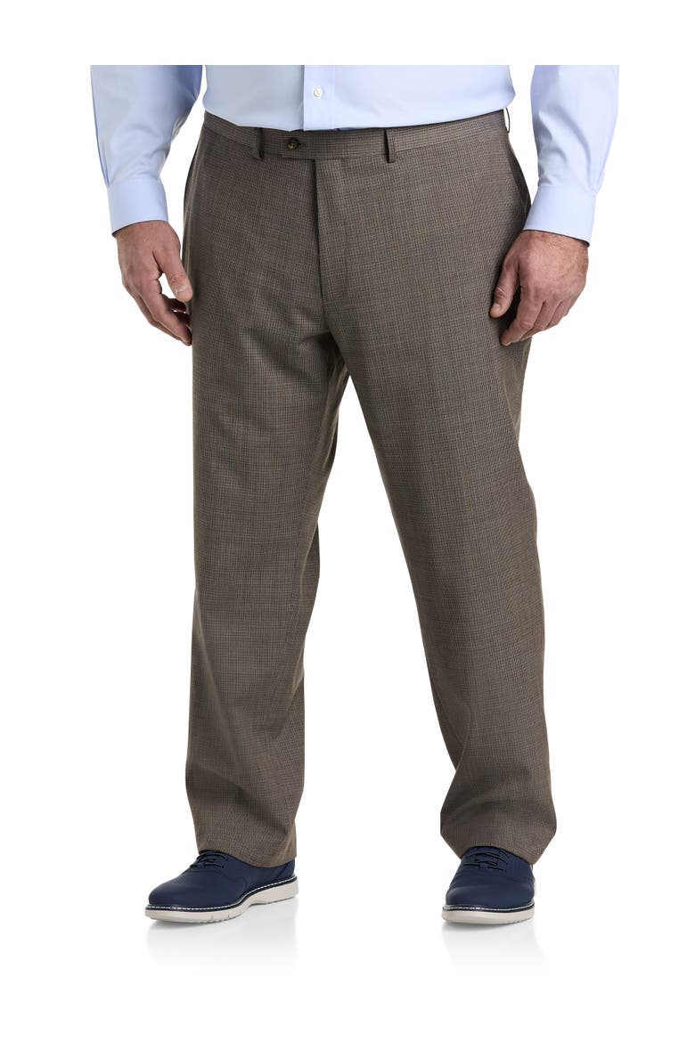 Big & Tall Micro Grid Suit Pants, Main, color, TAN