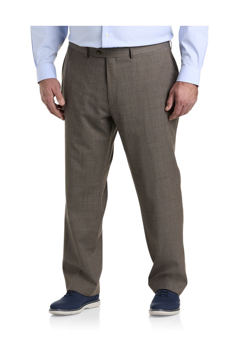 JV Reflex Big & Tall Micro Grid Suit Pants, Main, color, Tan