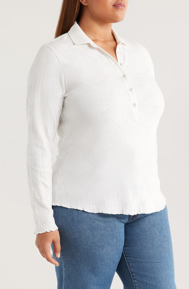 NIC+ZOE Lace Pattern Cotton Knit Top, Alternate, color, Paper White