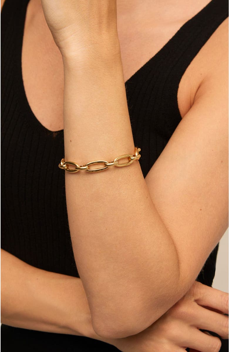 UNODE50 Oval Link Carabiner Bracelet, Alternate, color, Gold