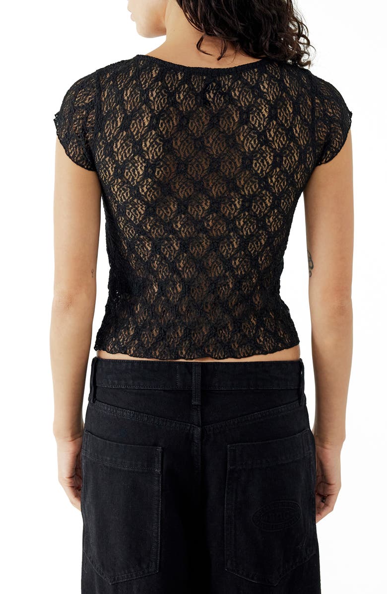 BDG Urban Outfitters Quinn Tie Front Lace Top, Alternate, color,